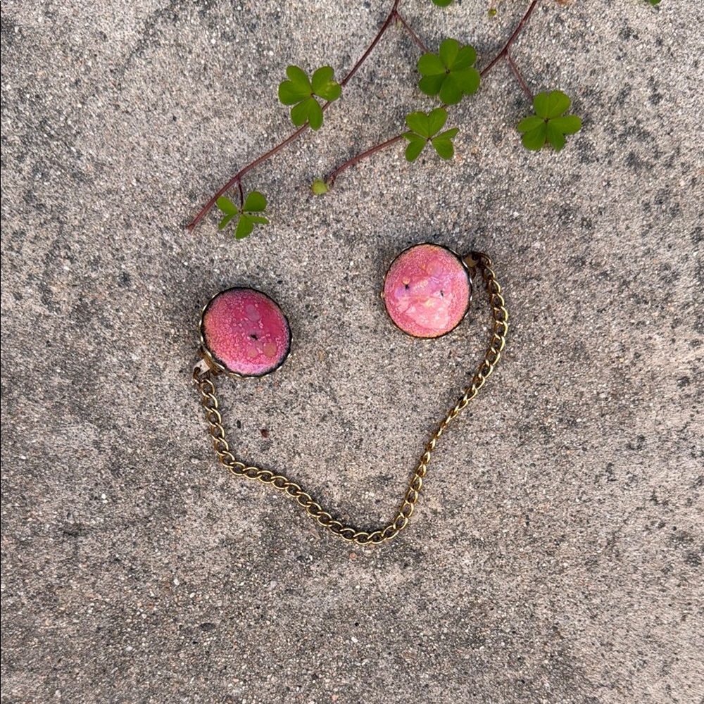 Circular Pink and Gold Tie Chain